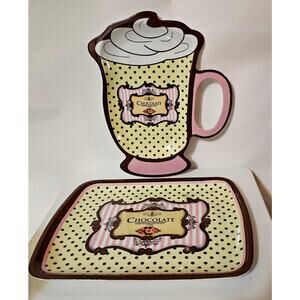 Pink polka dot novelty chocolate plastic trays